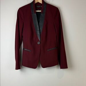 Iris Setlakwe Burgundy Blazer with Black Accents Size 6